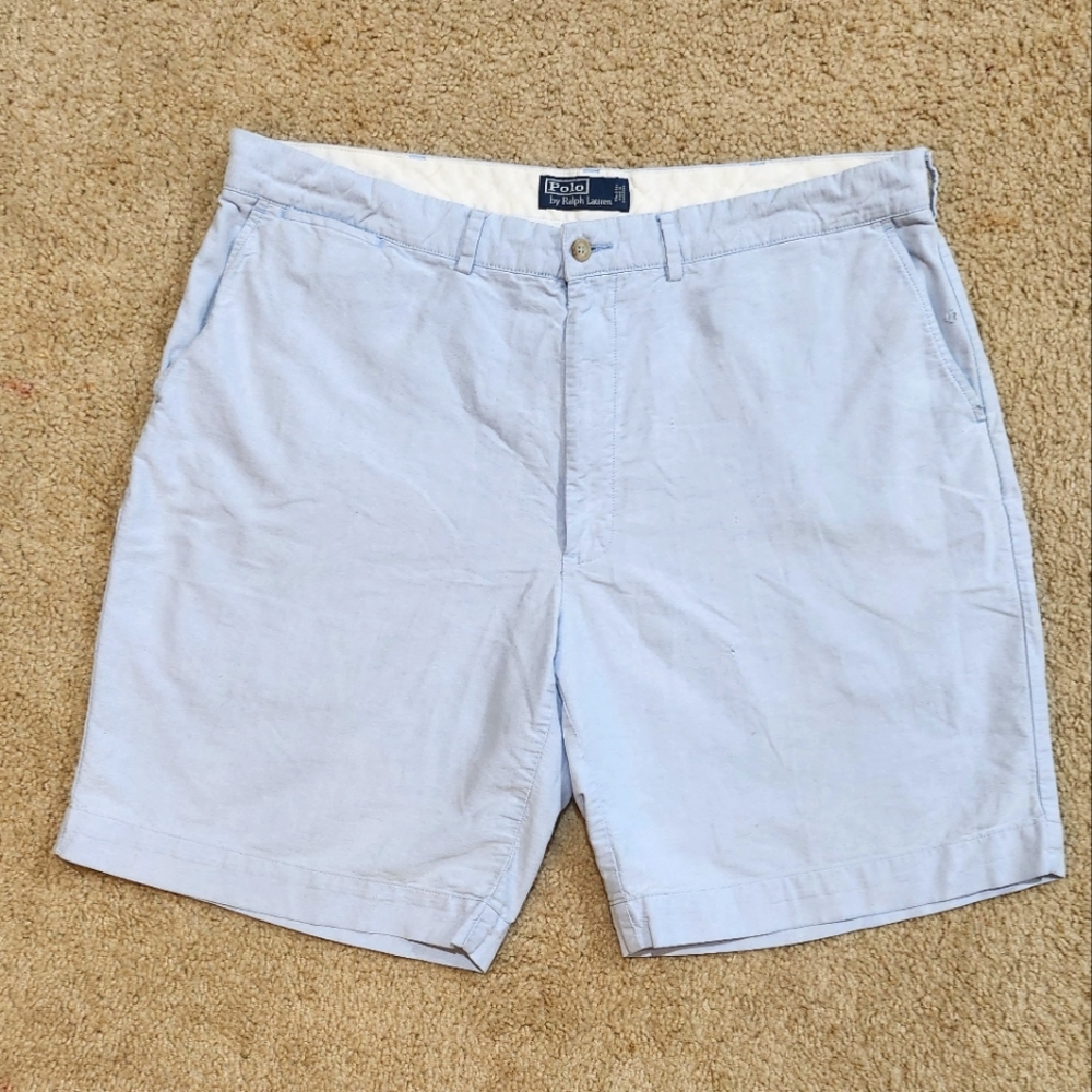 Men's Polo Ralph Lauren Shorts Size 40 Light Blue Classic Casual Chino Shorts